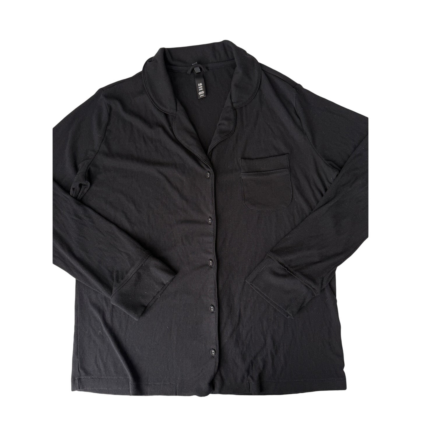 skims onxy soft lounge long sleeve sleep shirt - size medium