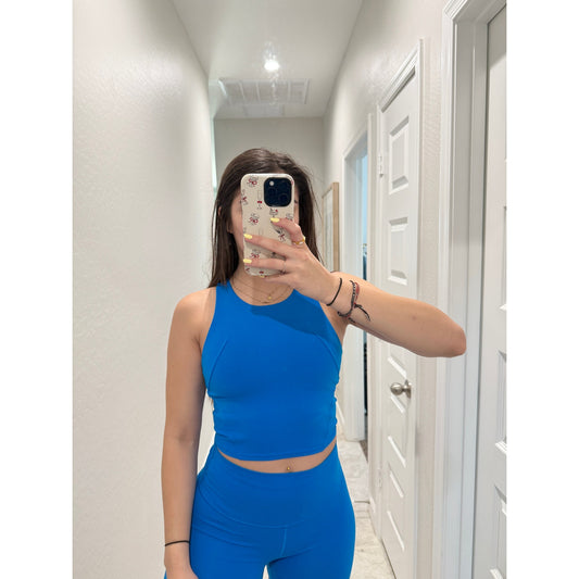 lululemon poolside blue high neck tank top - size 4