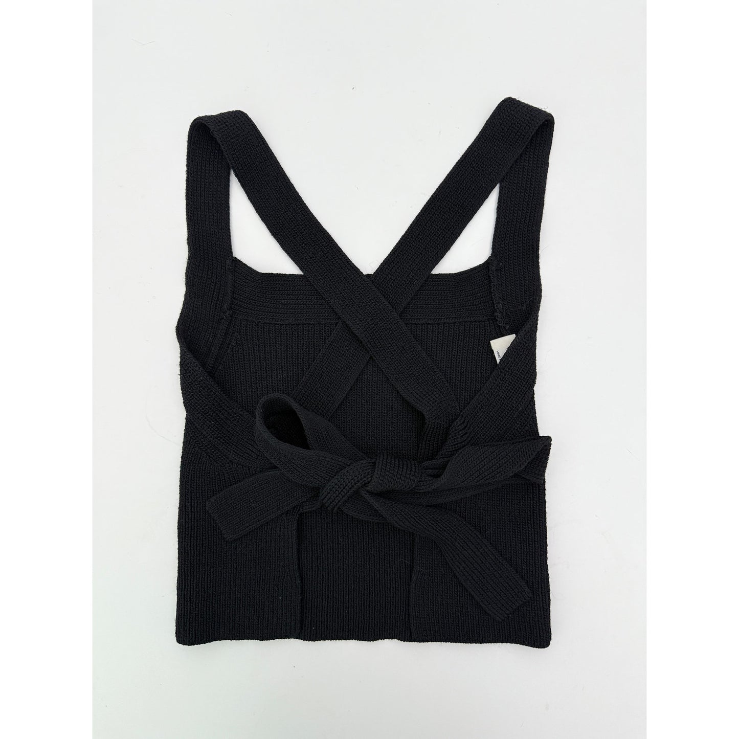 aritzia wilfred cayenne black knit crop top - size small