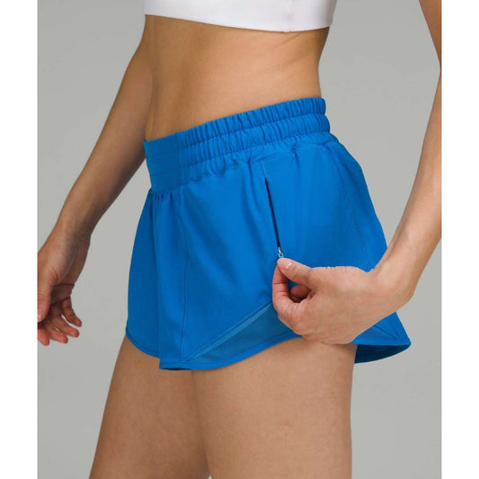 Lululemon poolside blue hotty hot shorts - size 2, 4" inseam