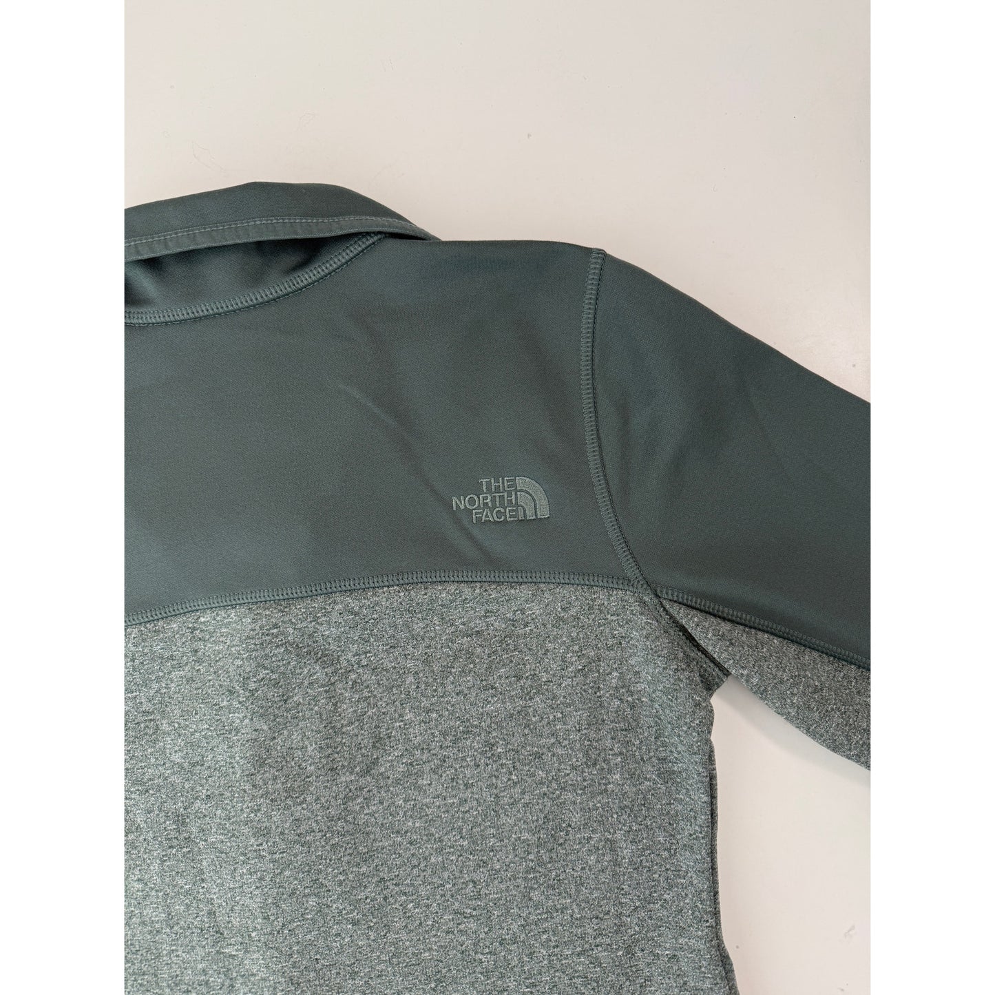 North face green fleece zip up jacket - size XS