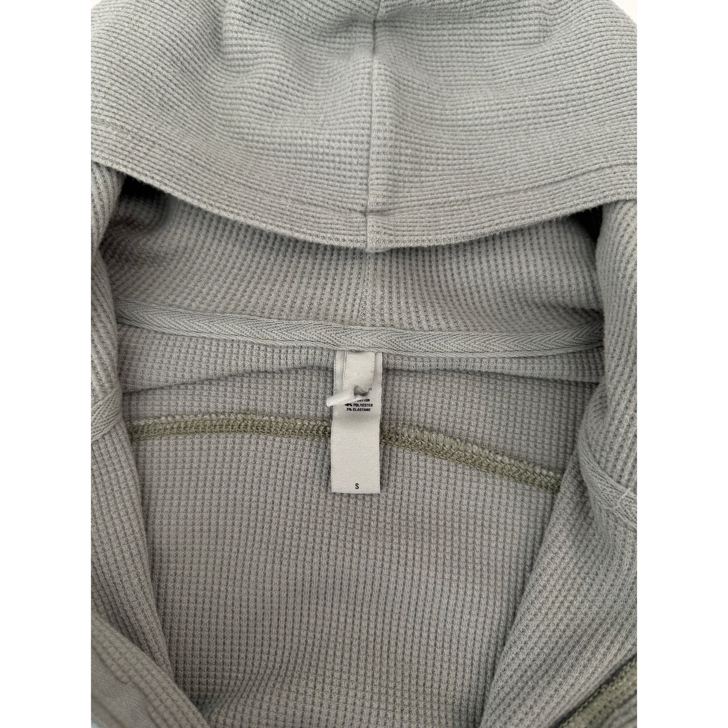 Skims sage green waffle knit cropped zip up jacket - size small