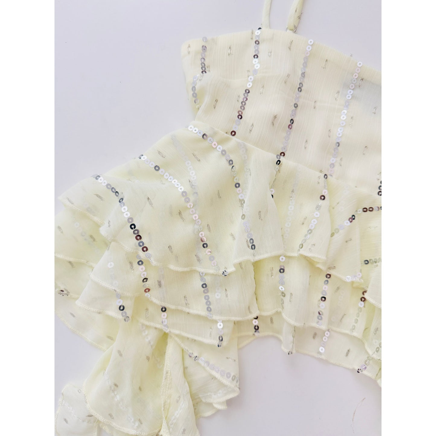 zara butter yellow sequin tank top - size XS