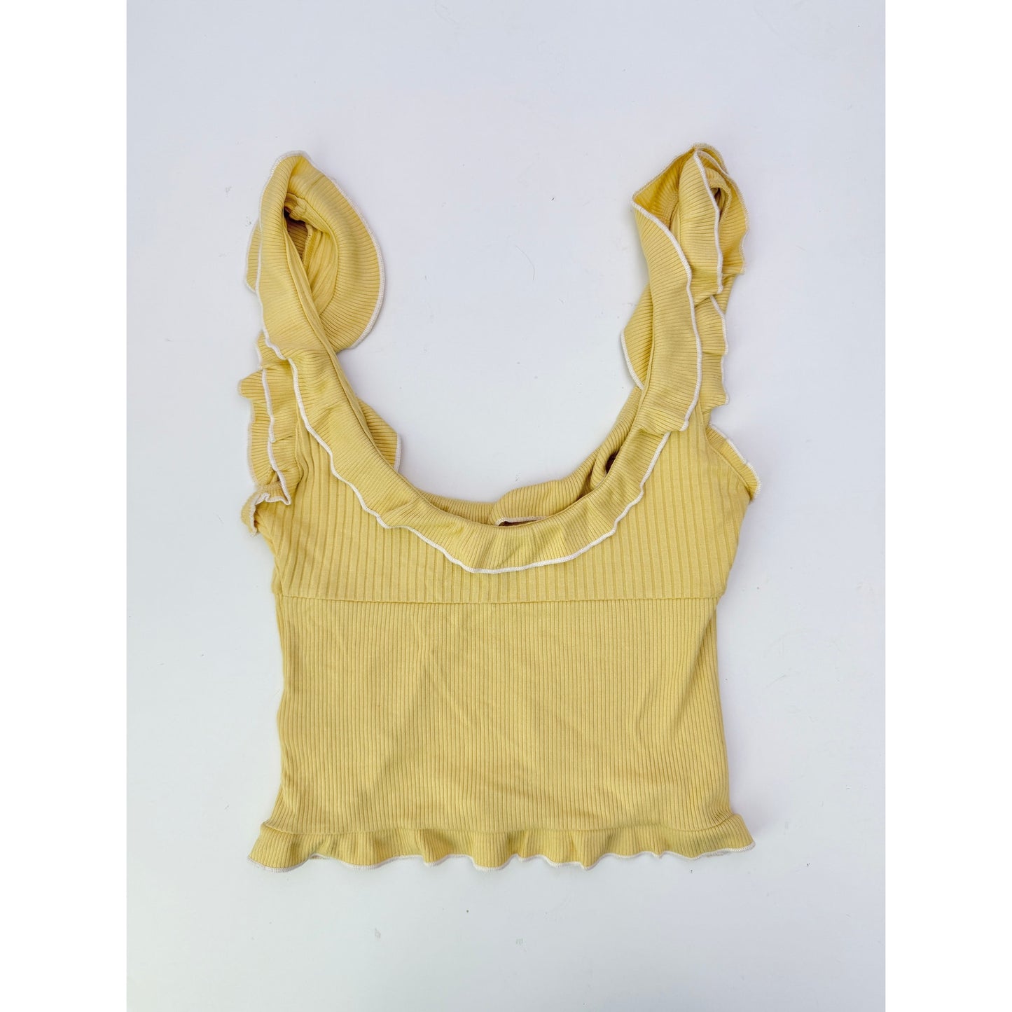Kimichi Blue yellow bow ribbed tank - size small
