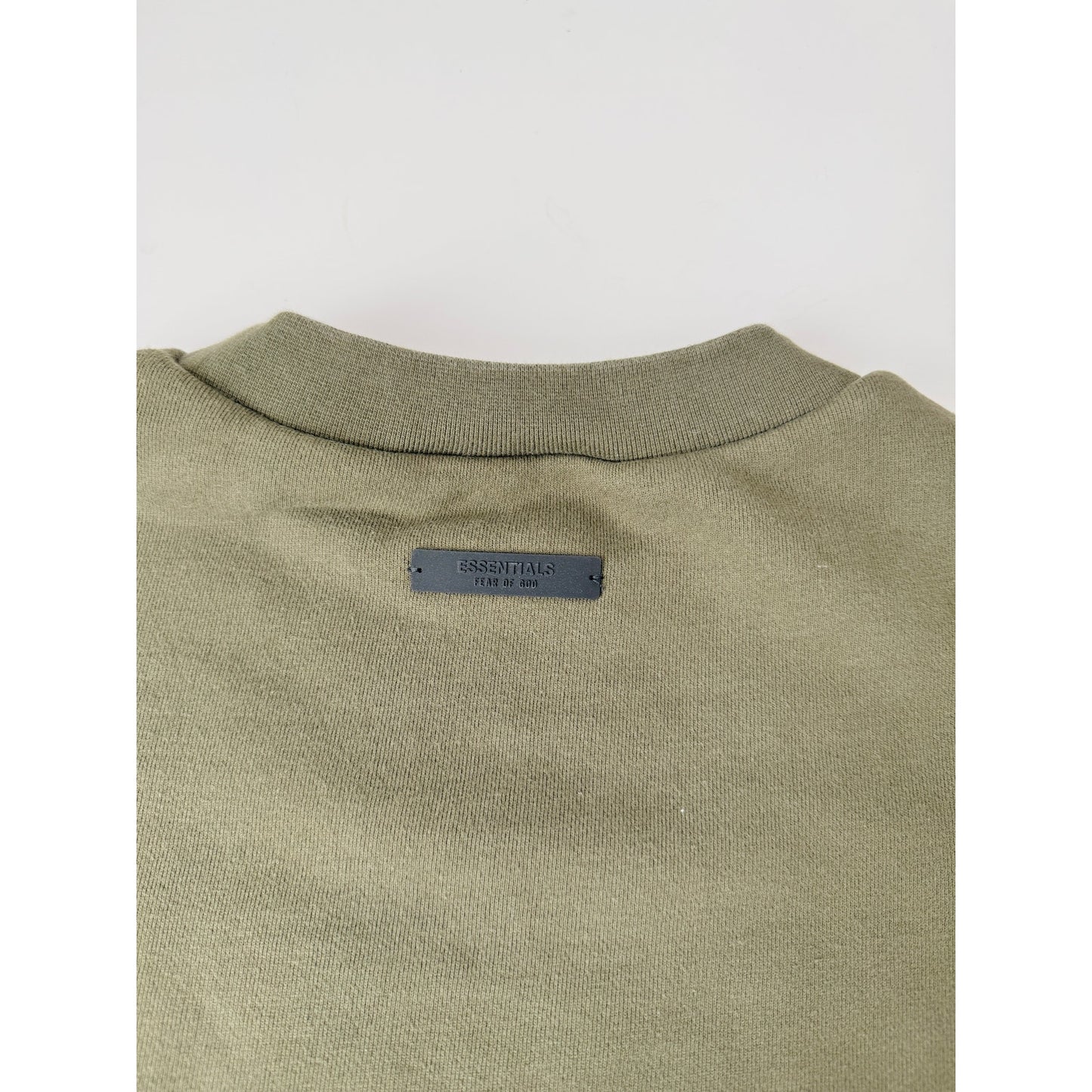 Fear of God Essentials army green crew sweatshirt - size xsmall