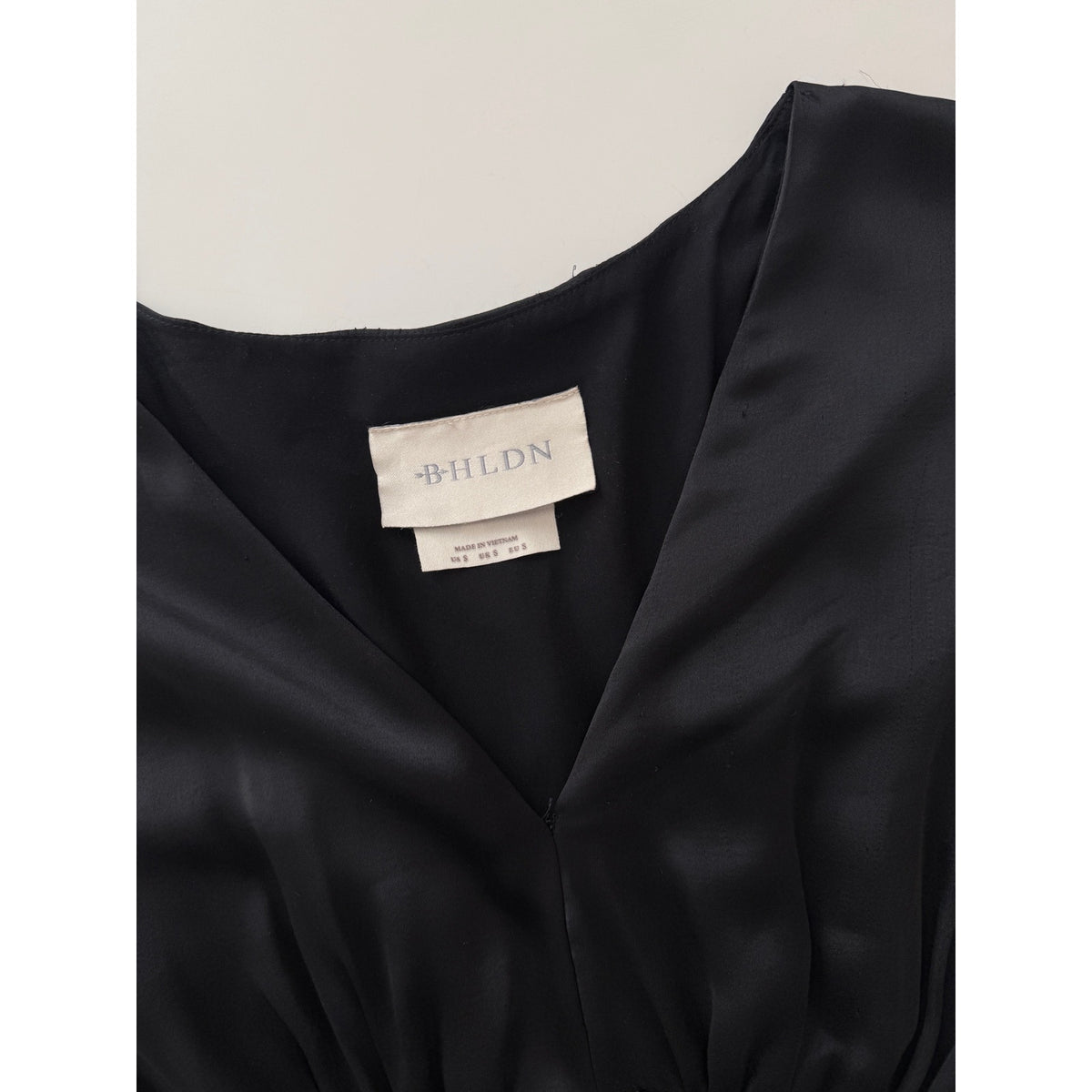 BHLDN Amelia Deep-V Flutter-Sleeve Satin A-Line Gown - size small