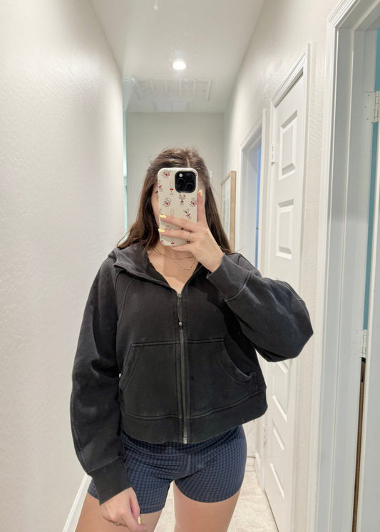 lululemon black scuba full zip scuba hoodie - size M/L
