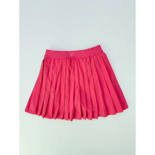 lululemon glaze pink pleated high rise athletic skirt - size 2