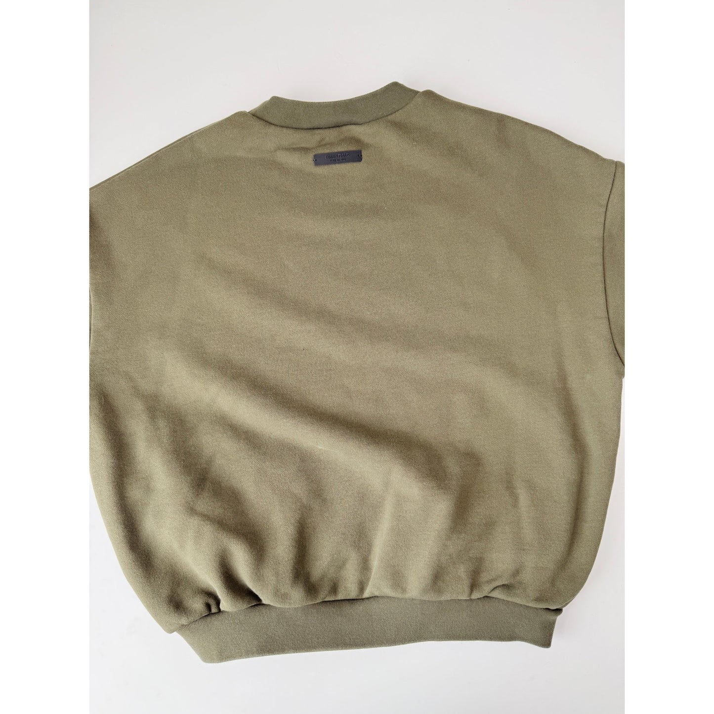 Fear of God Essentials army green crew sweatshirt - size xsmall