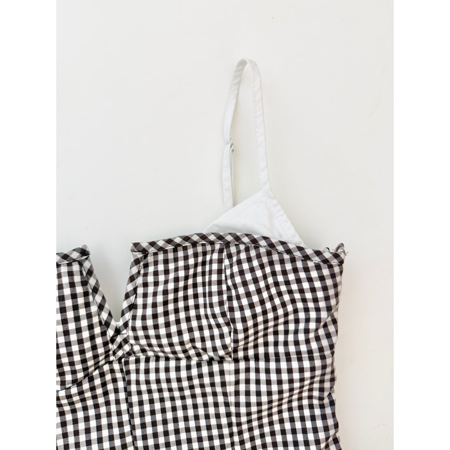 zara brown gingham corset top - size XS