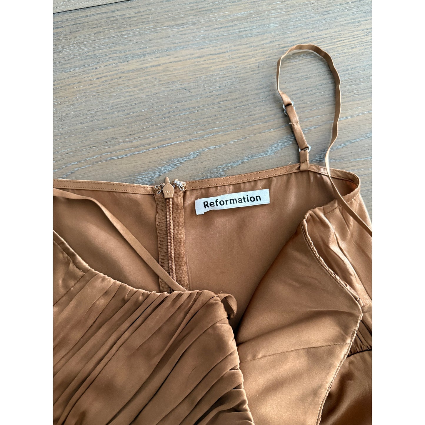 Reformation mezcal 100% silk brown mini dress  - size 4