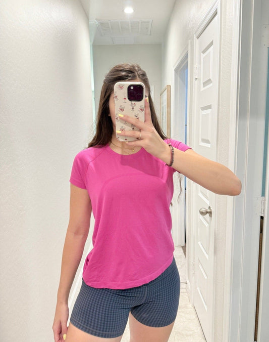 lululemon sonic pink short sleeve swifty tech 2.0 - size 6
