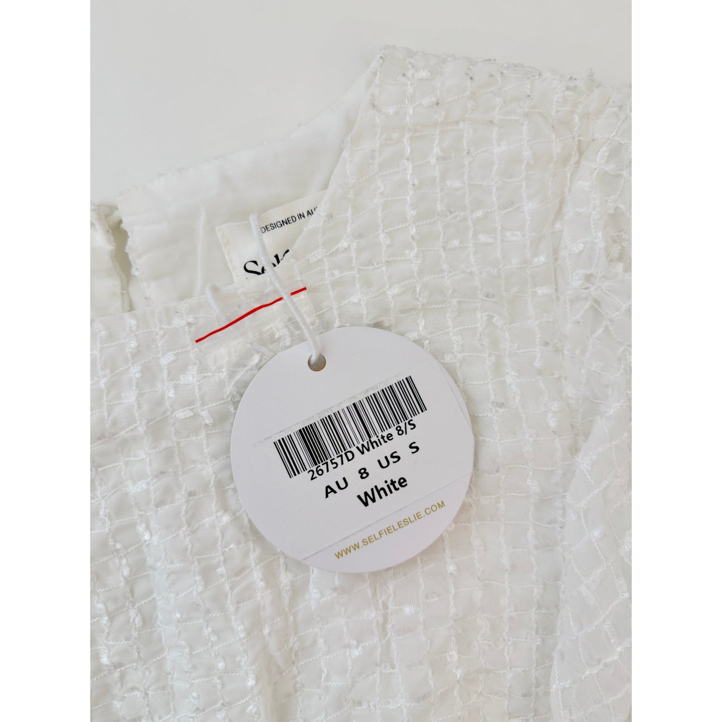 selfie leslie white short sleeve mini dress  - size small