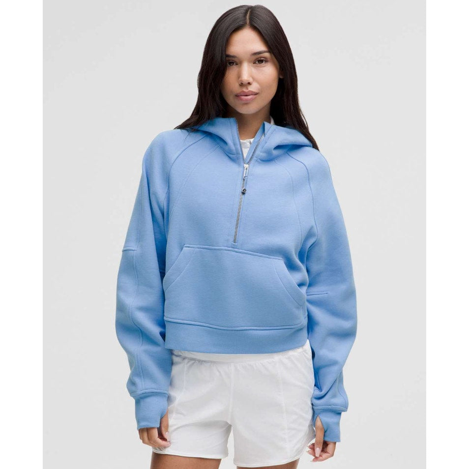 lululemon aero blue 1/2 zip scuba hoodie - size M/L