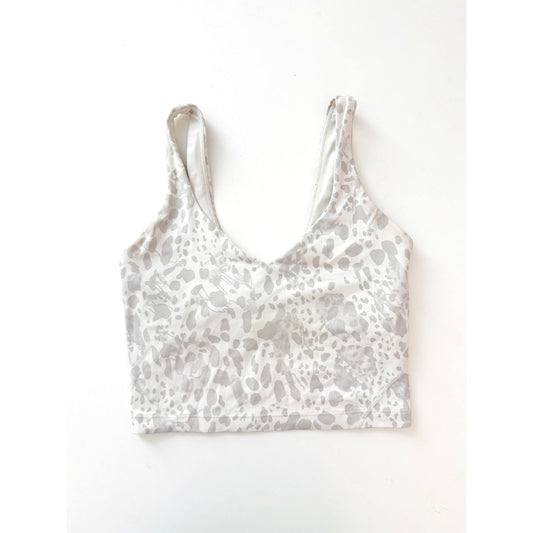 lululemon white leopard align tank - size 4