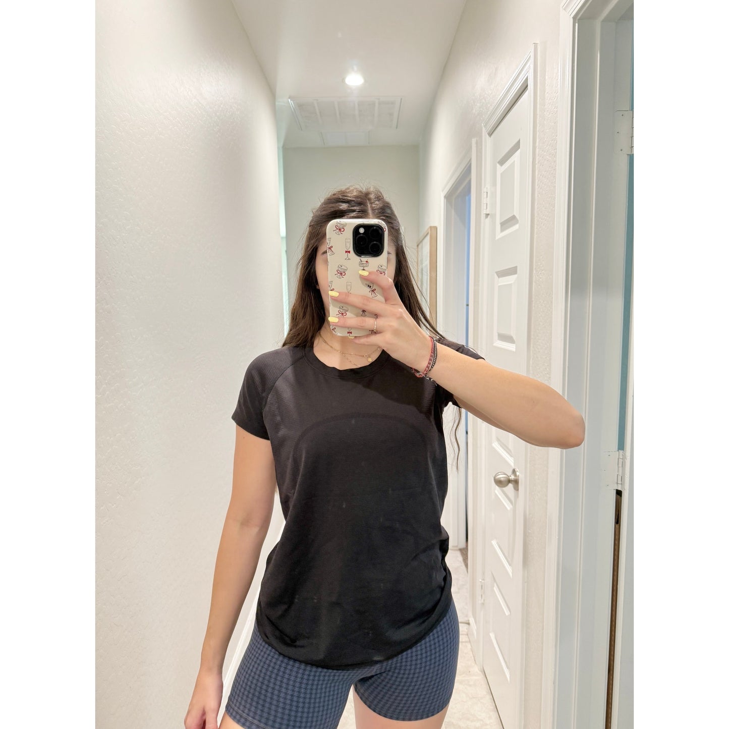 lululemon black short sleeve swifty tech 2.0 - size 10