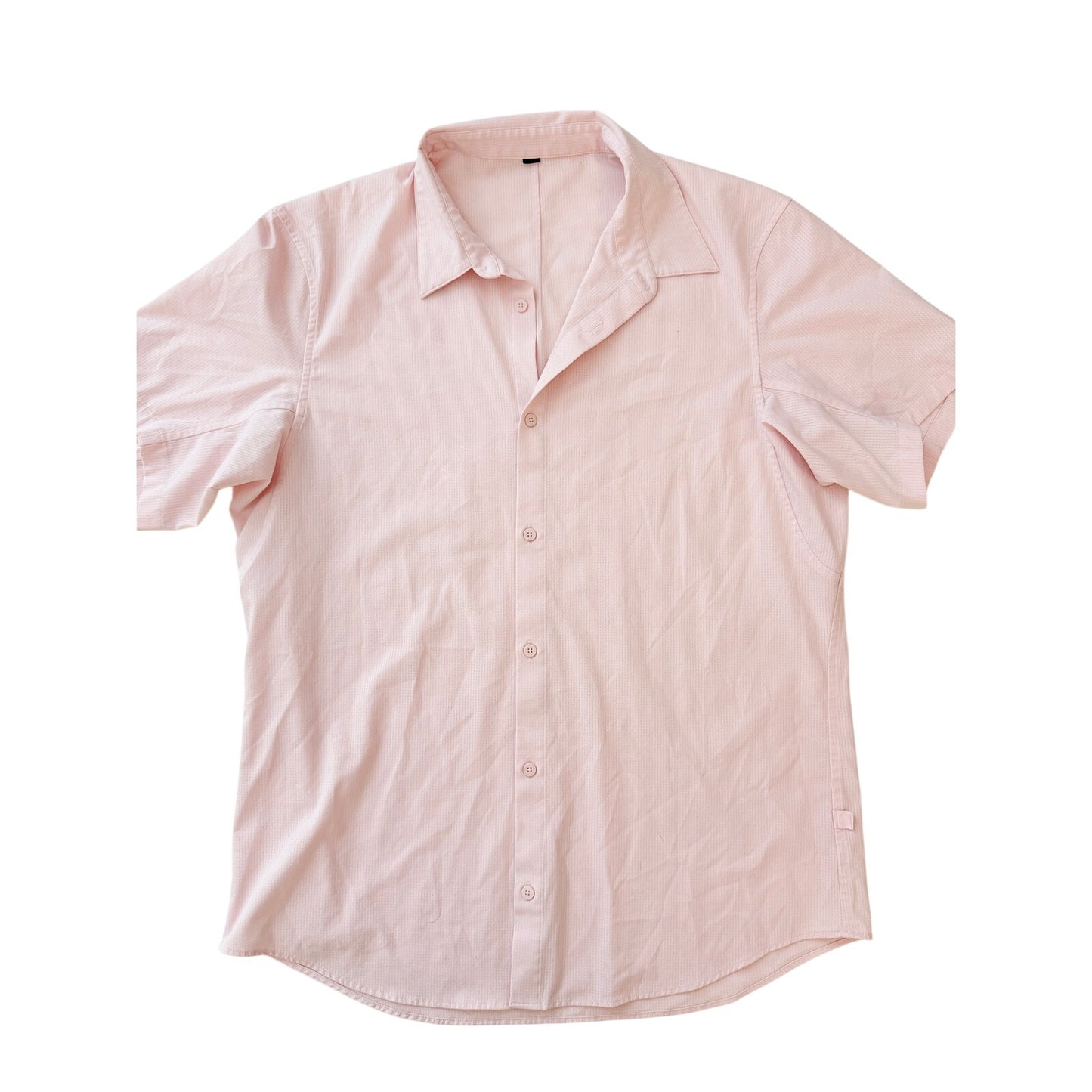 Lululemon Men's pink peony airing ease short sleeve - size medium