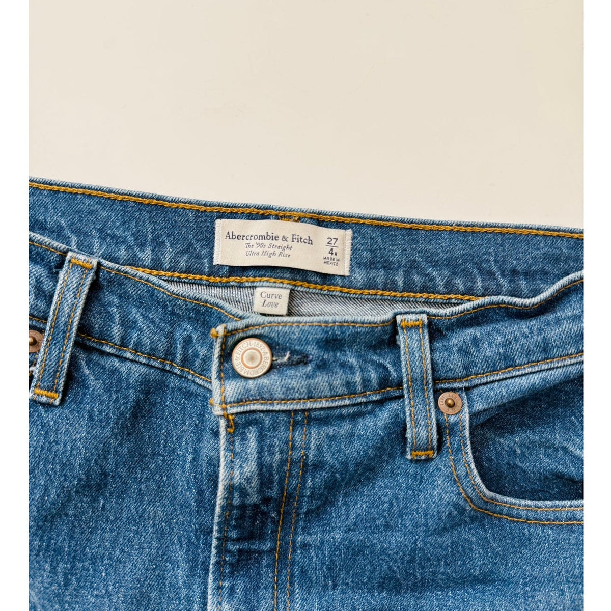Abercrombie 90's straight high rise - curve love 4/27 regular