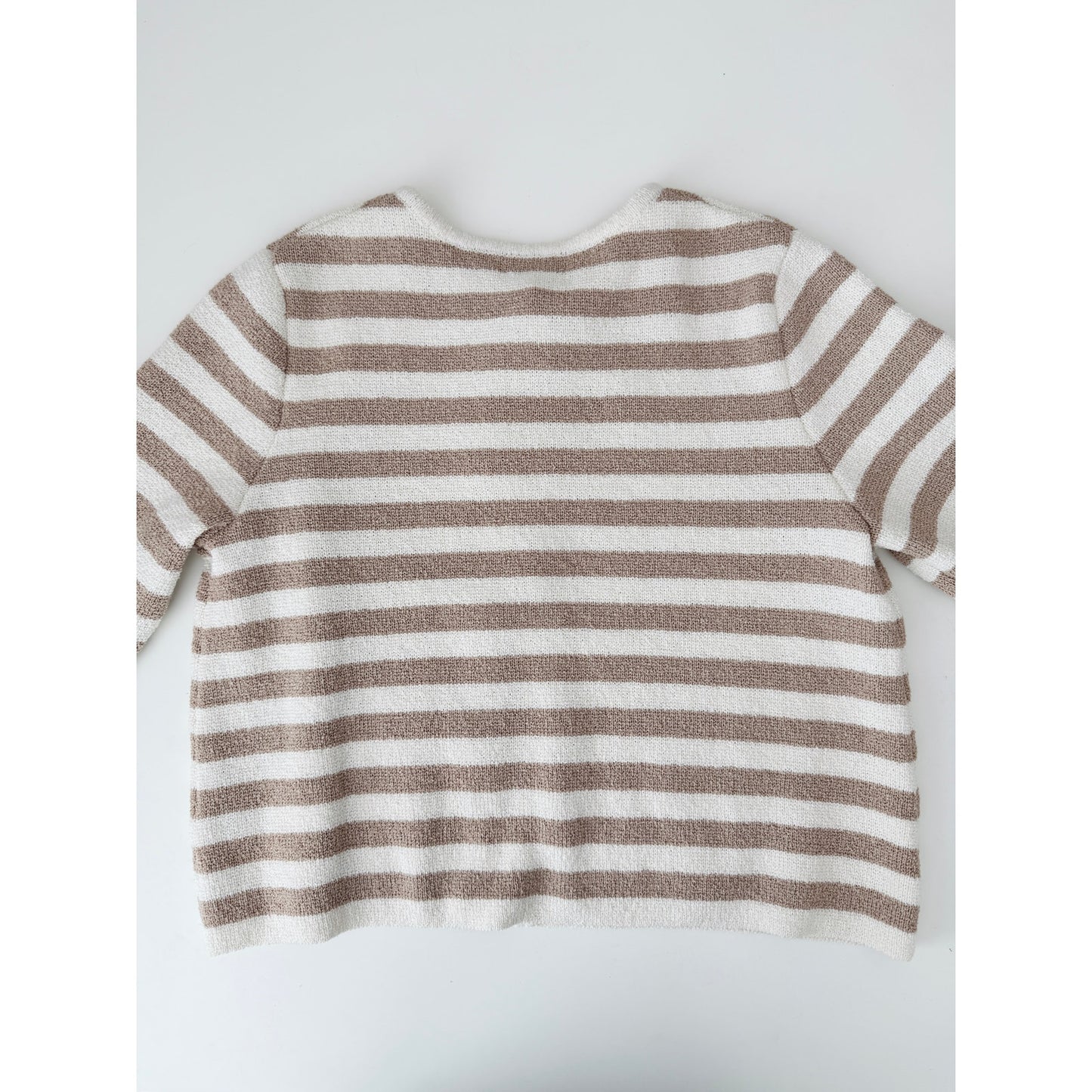 H&M tan and white striped cardigan - size medium