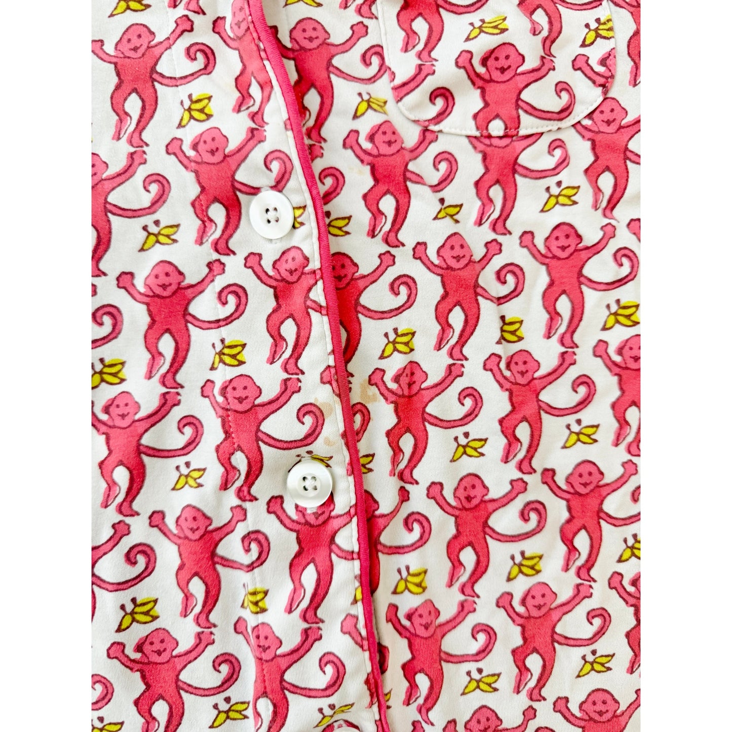Roller rabbit pink monkey polo pj set - size XS