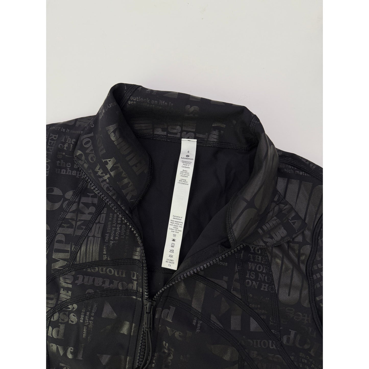 Lululemon foil black define jacket - 20YR Manifesto - size 4