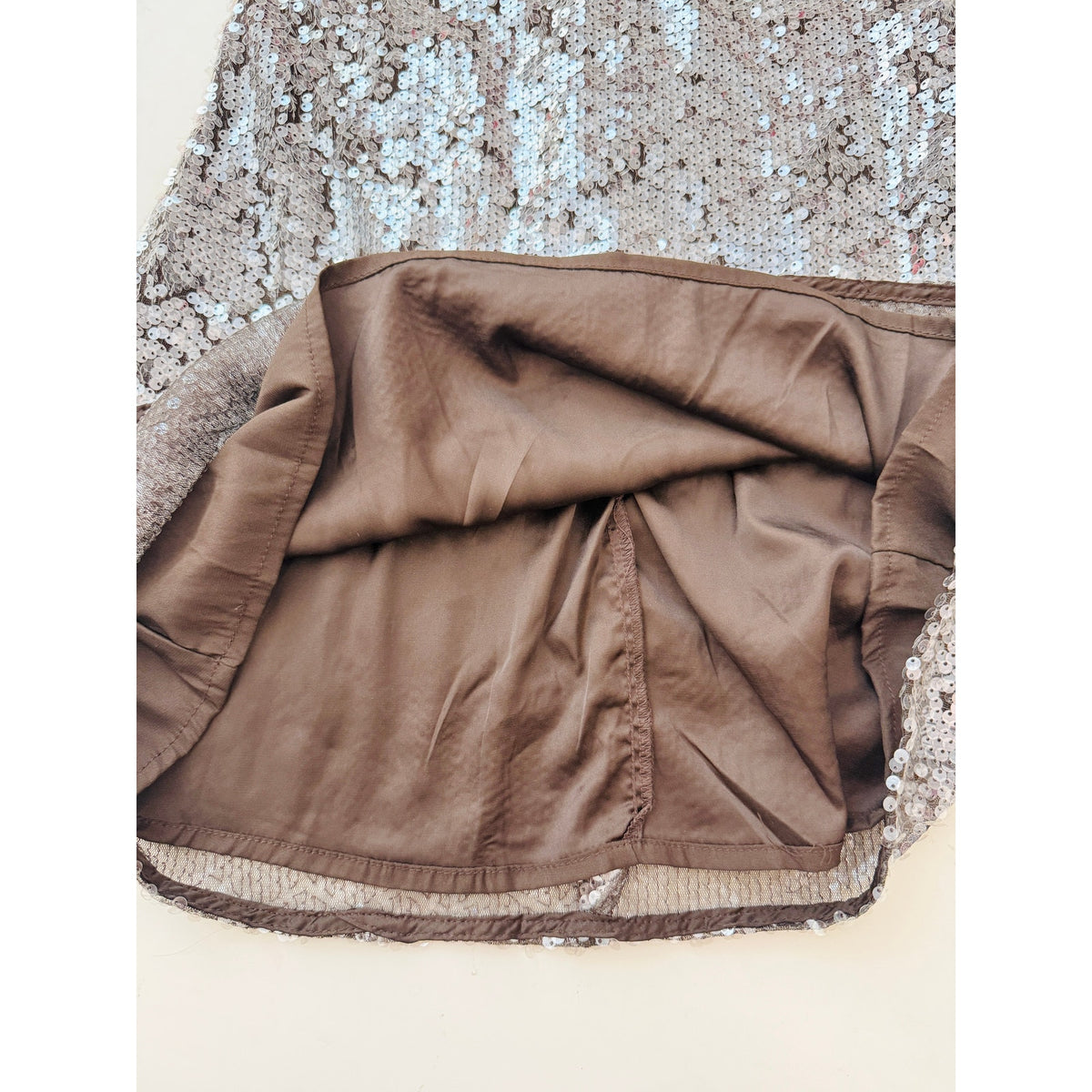 Princess Polly brown sequin halter mini dress - size 6