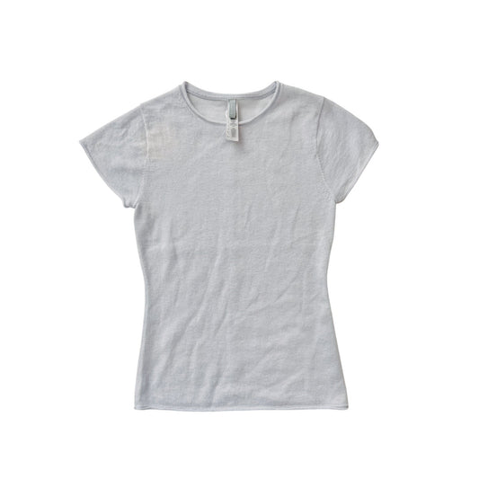 skims blue 100% cashmere tshirt - size small