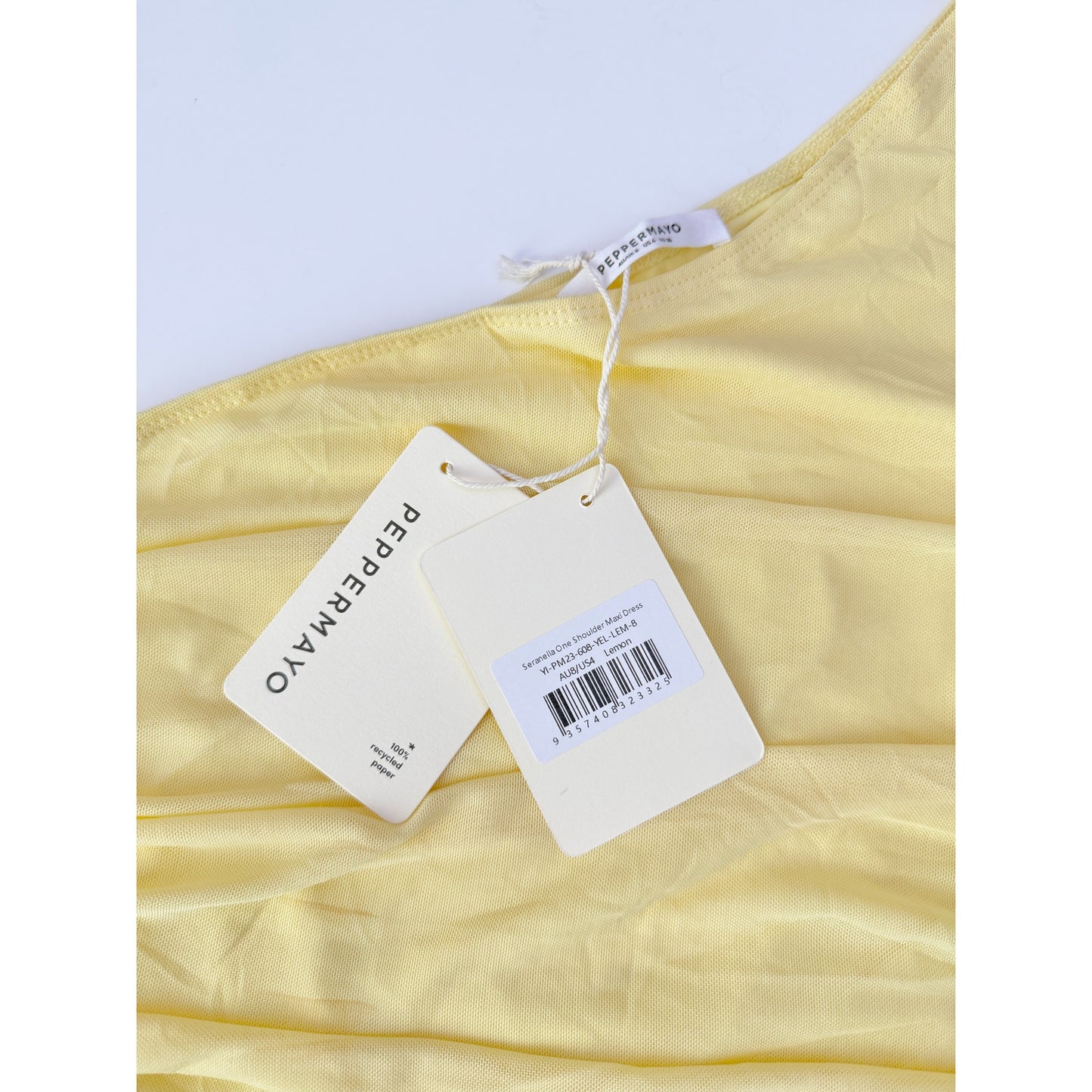 NEW! peppermayo yellow one shoulder maxi dress - size 4
