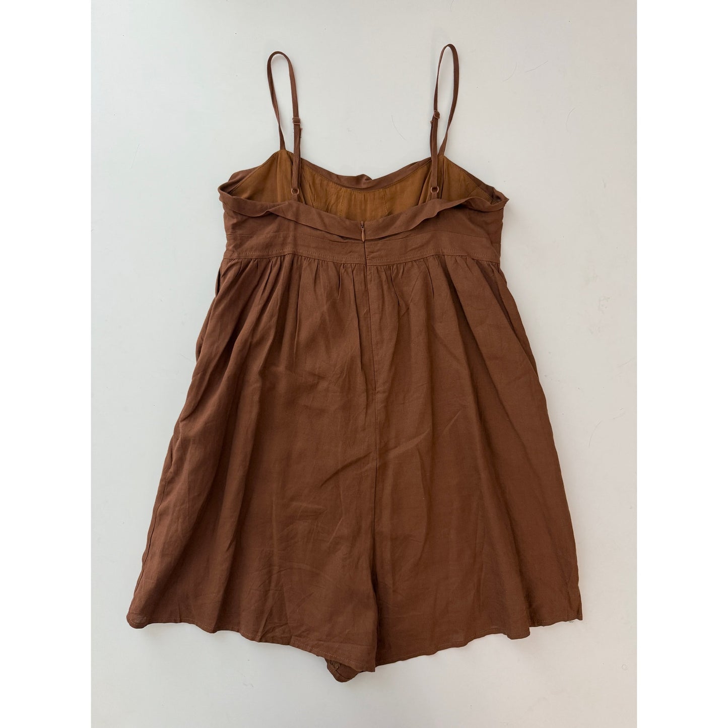 vici brown cami romper with pockets - size small