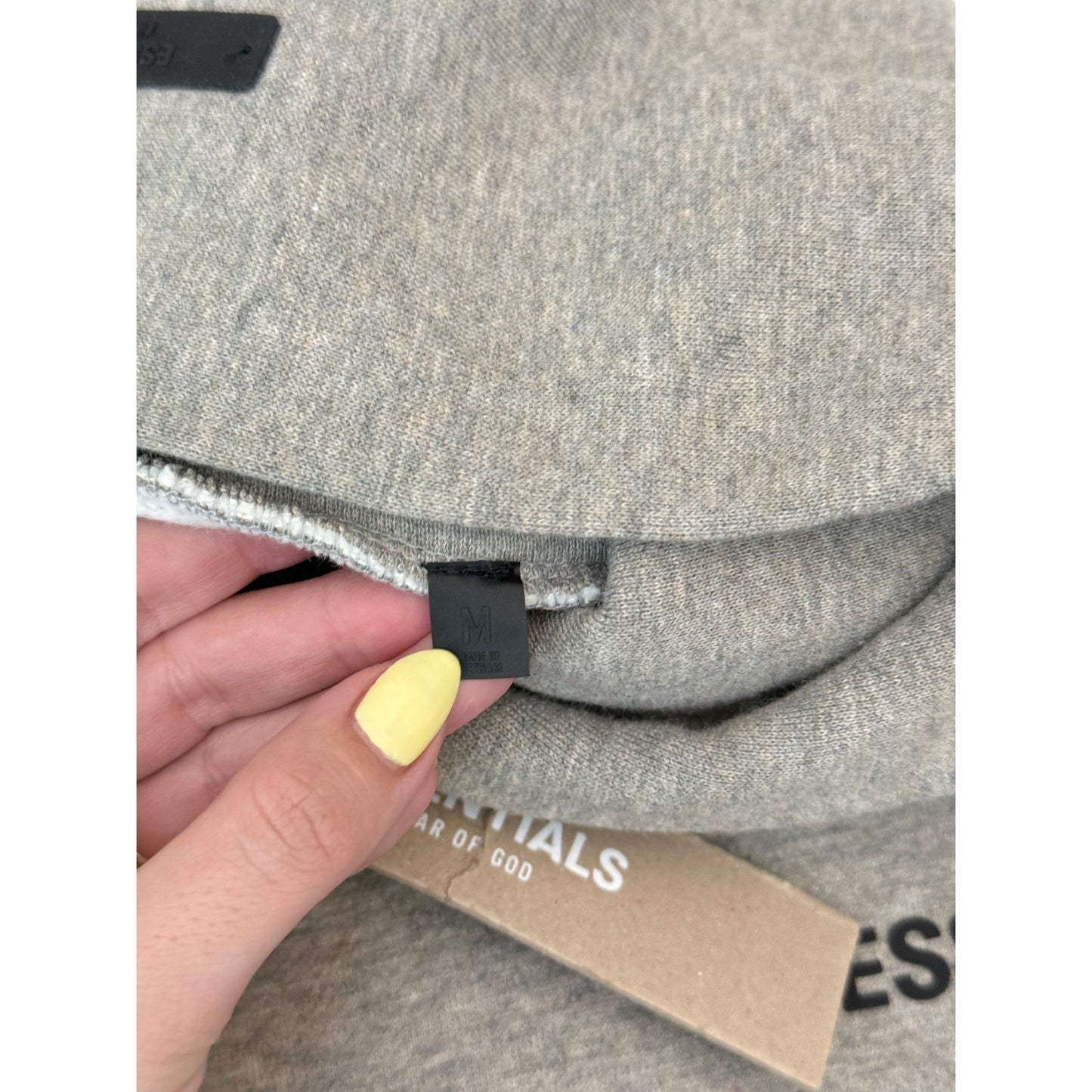 Fear of God Essentials dark oatmeal hoodie - size medium