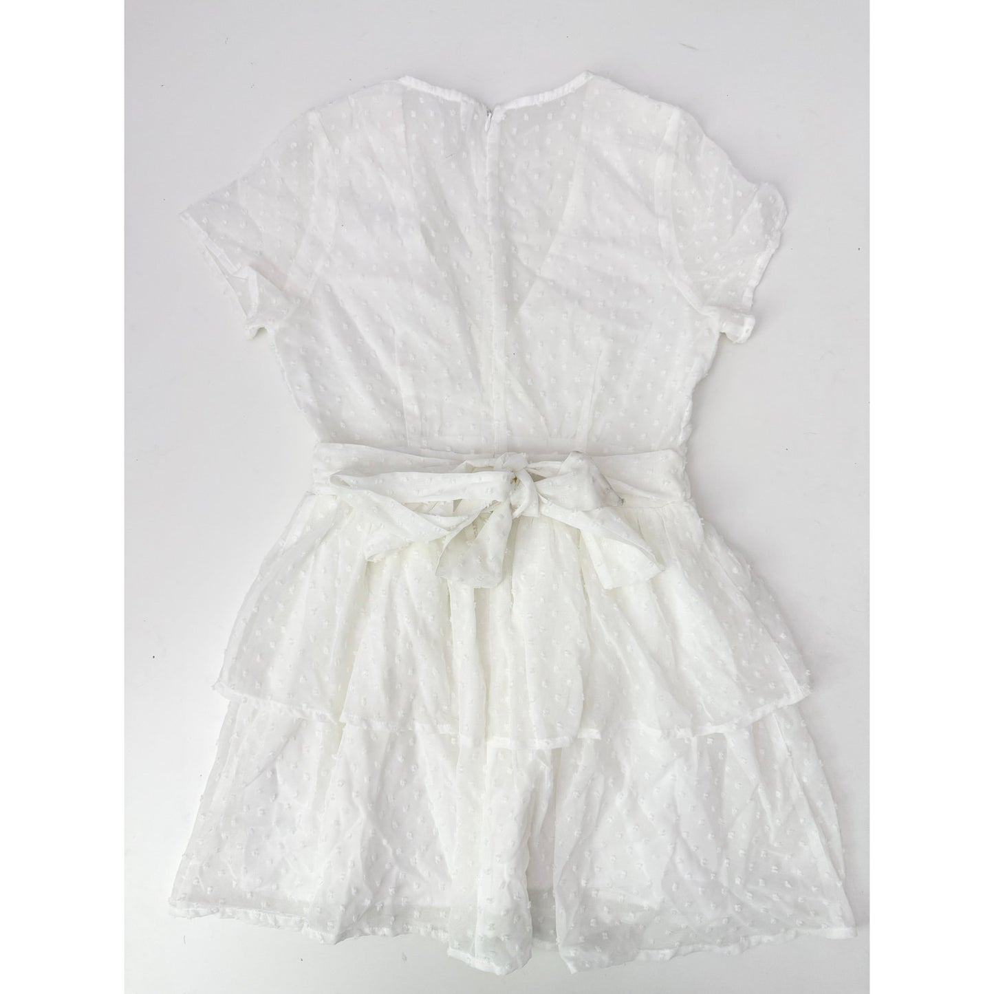 Lucy in the Sky White Tiered Mini Dress - Size Small