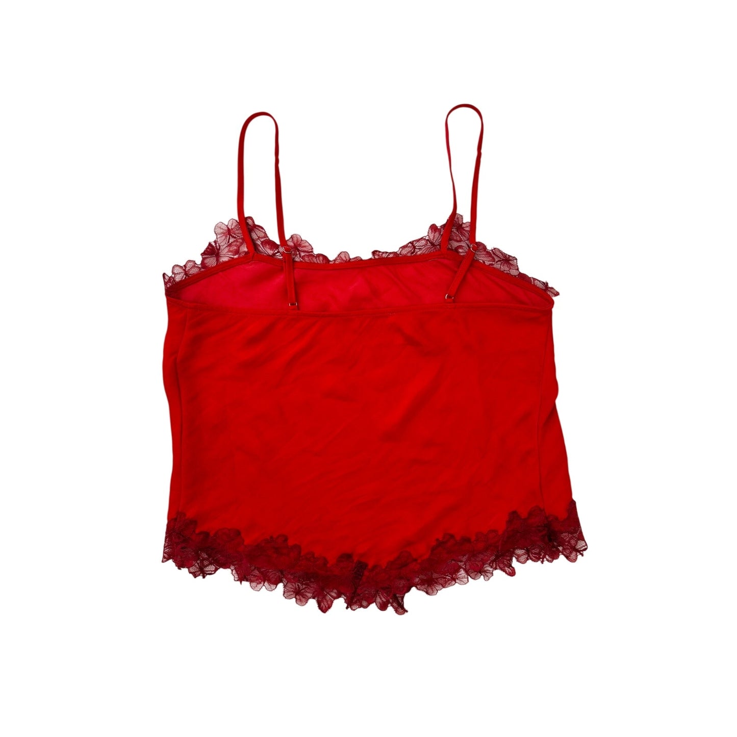 free people red satin lace cami - size xsmall