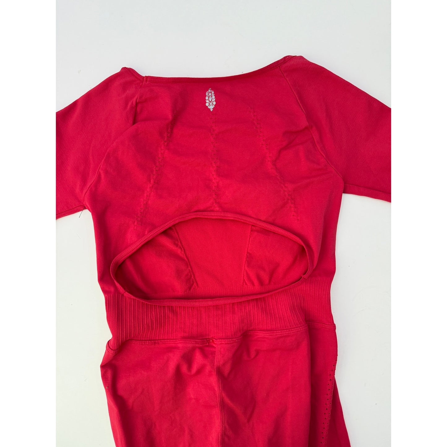 free people red good karma long sleeve onesie - size M/L