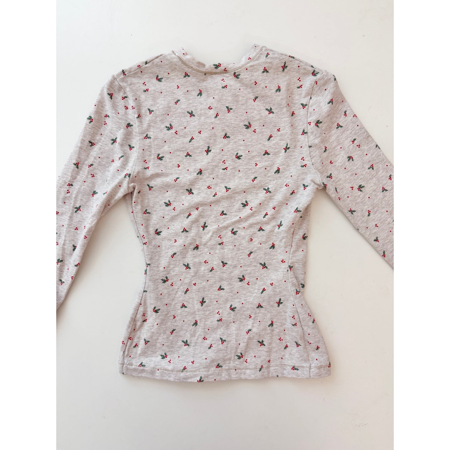 skims oatmeal heather holly cotton jersey long sleeve - size XS