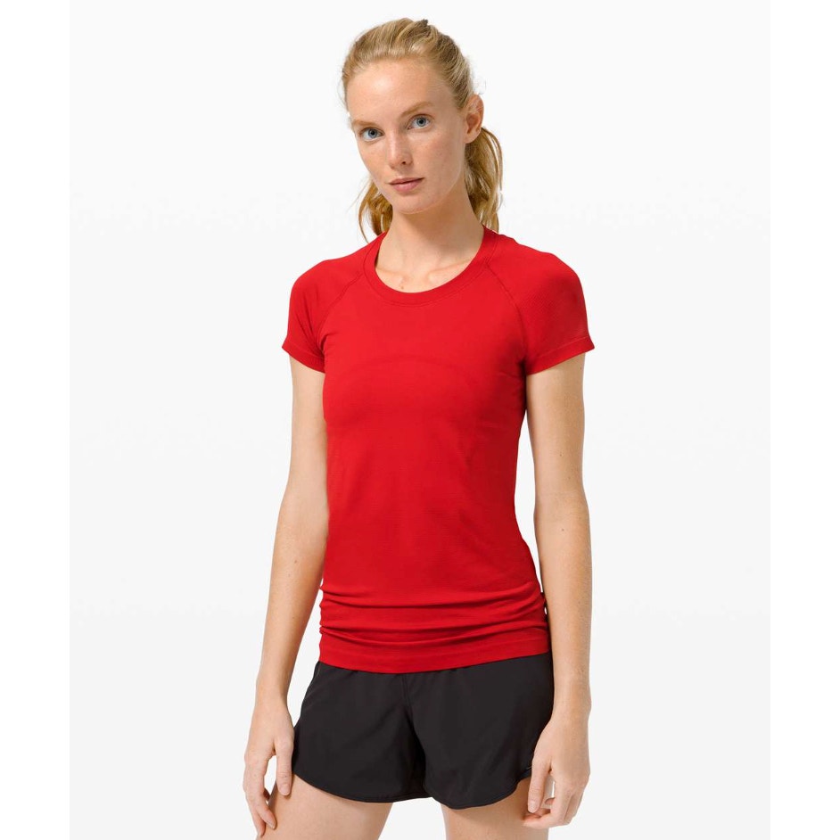 Lululemon dark red short sleeve swiftly tech - size 12