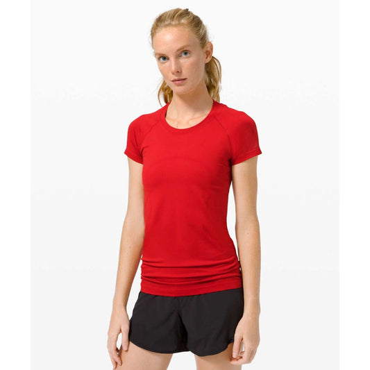Lululemon dark red short sleeve swiftly tech - size 12