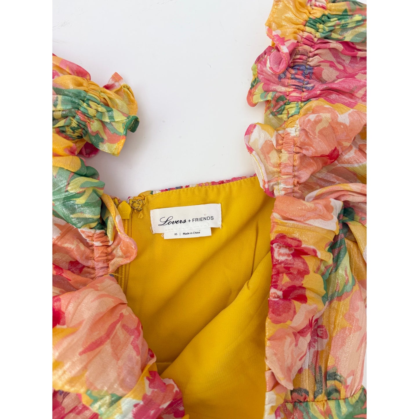 Lovers + Friends Floral Puff Sleeve Mini Dress - XS