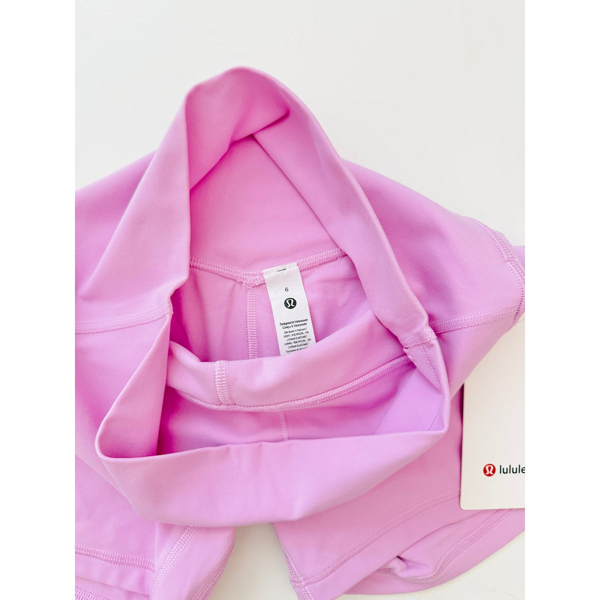 lululemon vita pink align high rise shorts - size 6, 4"