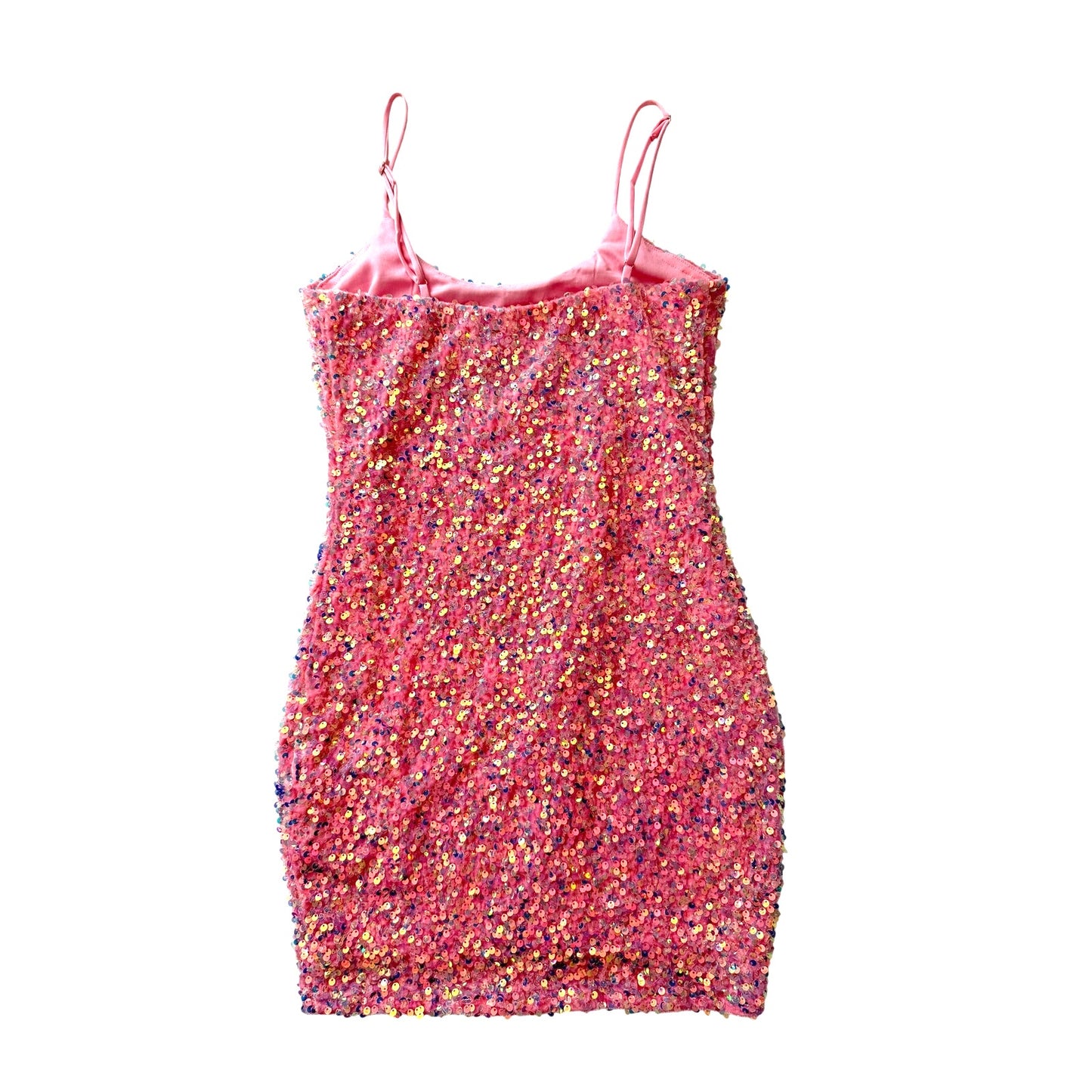 lucy in the sky pink sequin mini dress -size small
