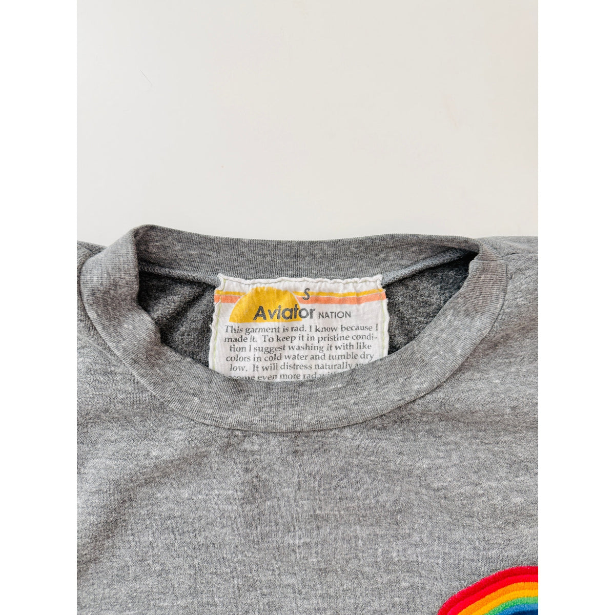 Aviator Nation heathered grey logo hoodie - size small