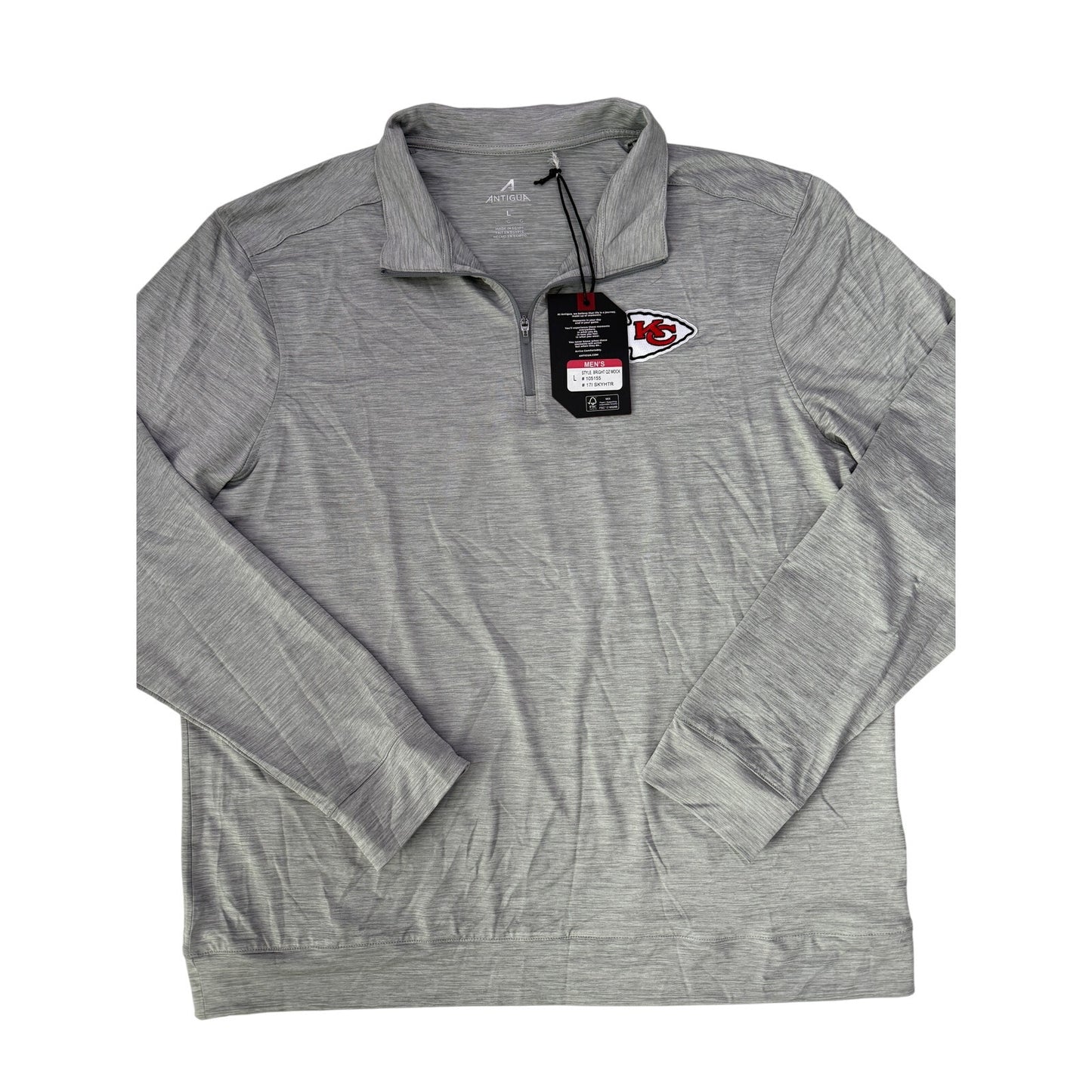 Men's antigua kansas city chiefs quarter zip - size Large