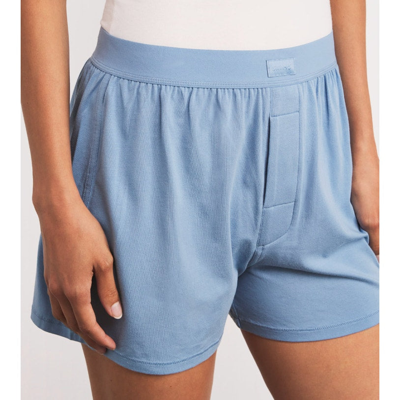 skims boyfriend loose boxer marina blue - size small