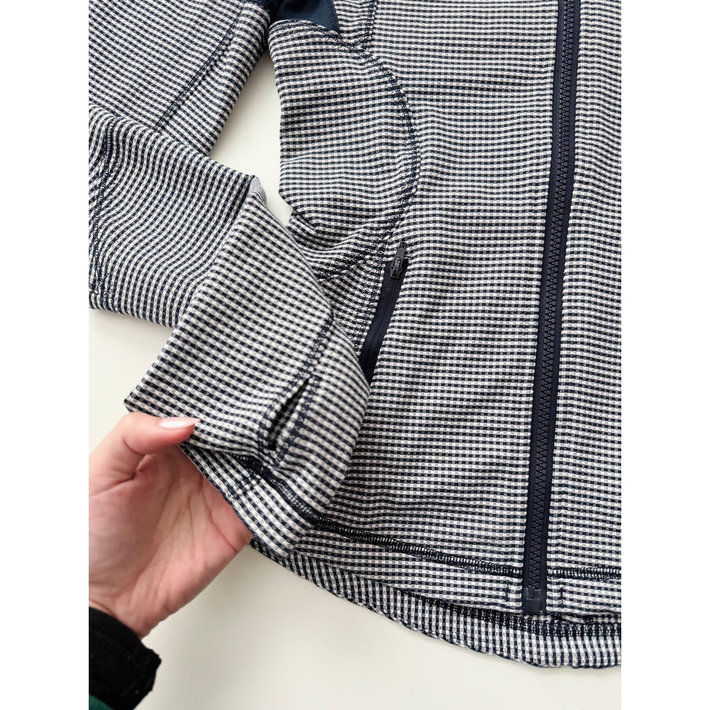 Lululemon navy blue gingham jacket - size 4