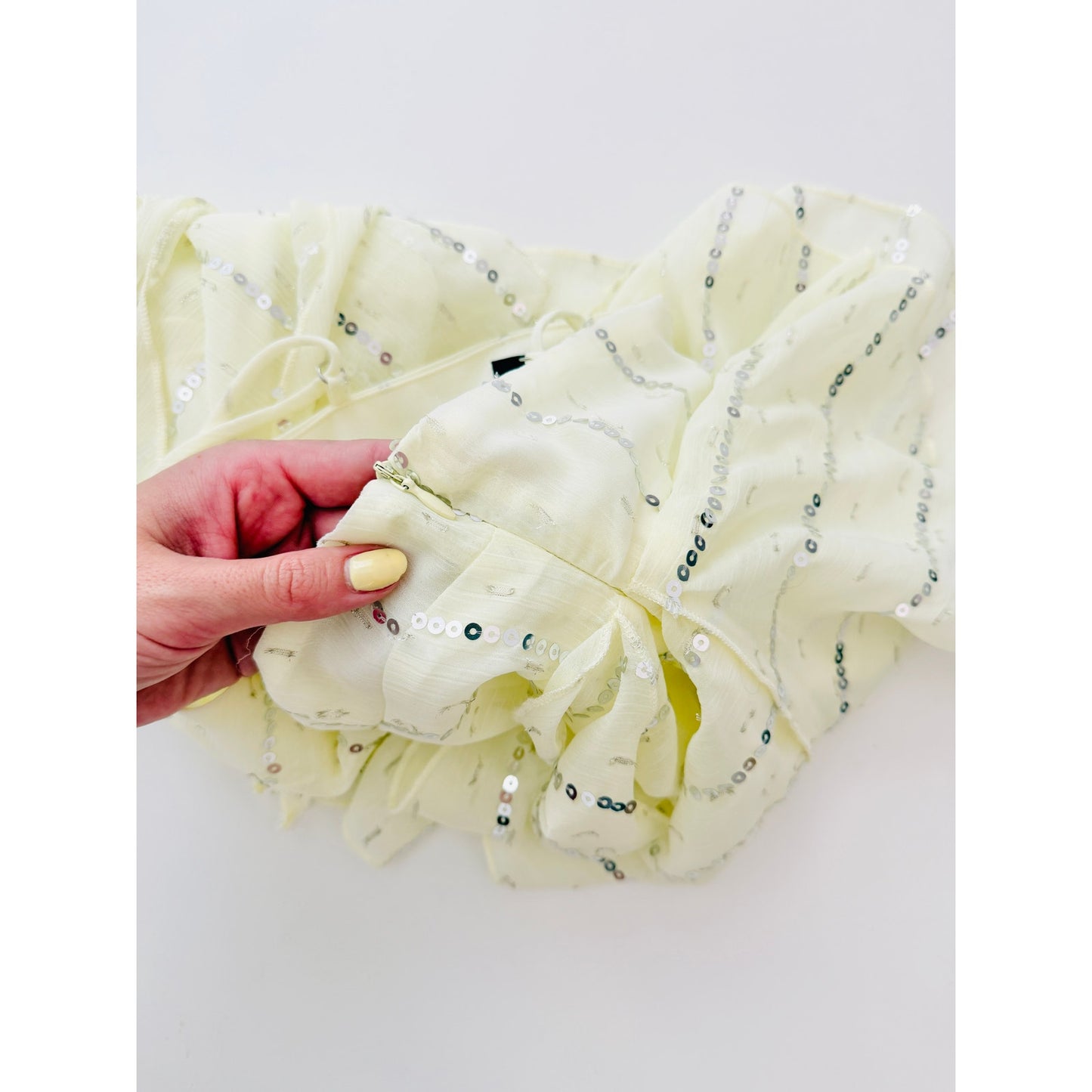 zara butter yellow sequin tank top - size XS