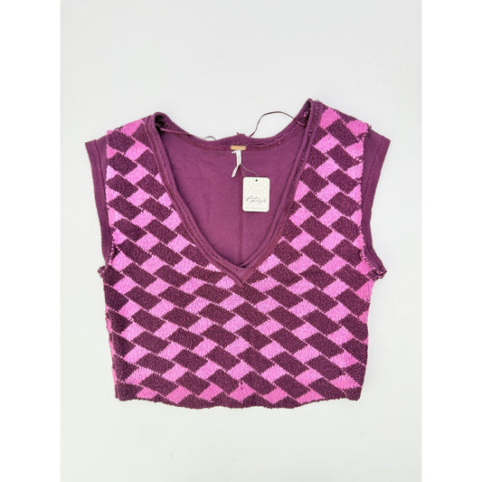 Free people Lola sweater vest in purple - size medium