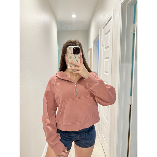 lululemon spiced chai 1/2 zip scuba hoodie - size M/L