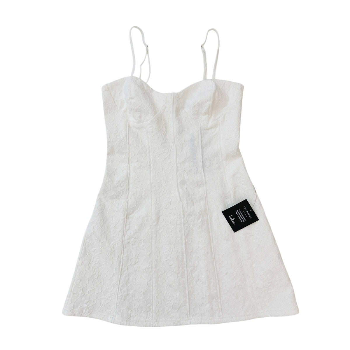 lulu's ivory lace bustier mini dress  - size small