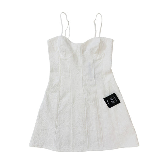 lulu's ivory lace bustier mini dress  - size small
