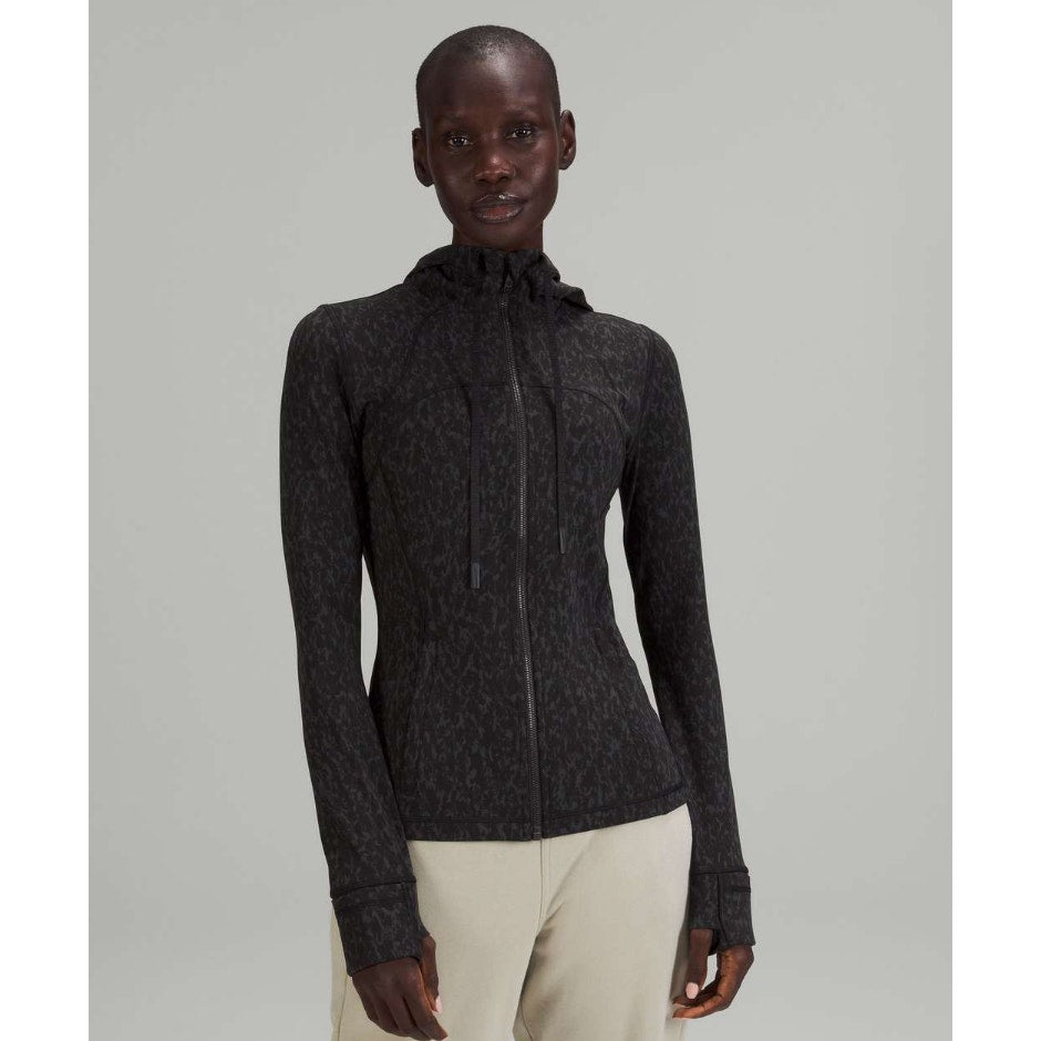 Lululemon black leopard camo hooded define jacket - size 12