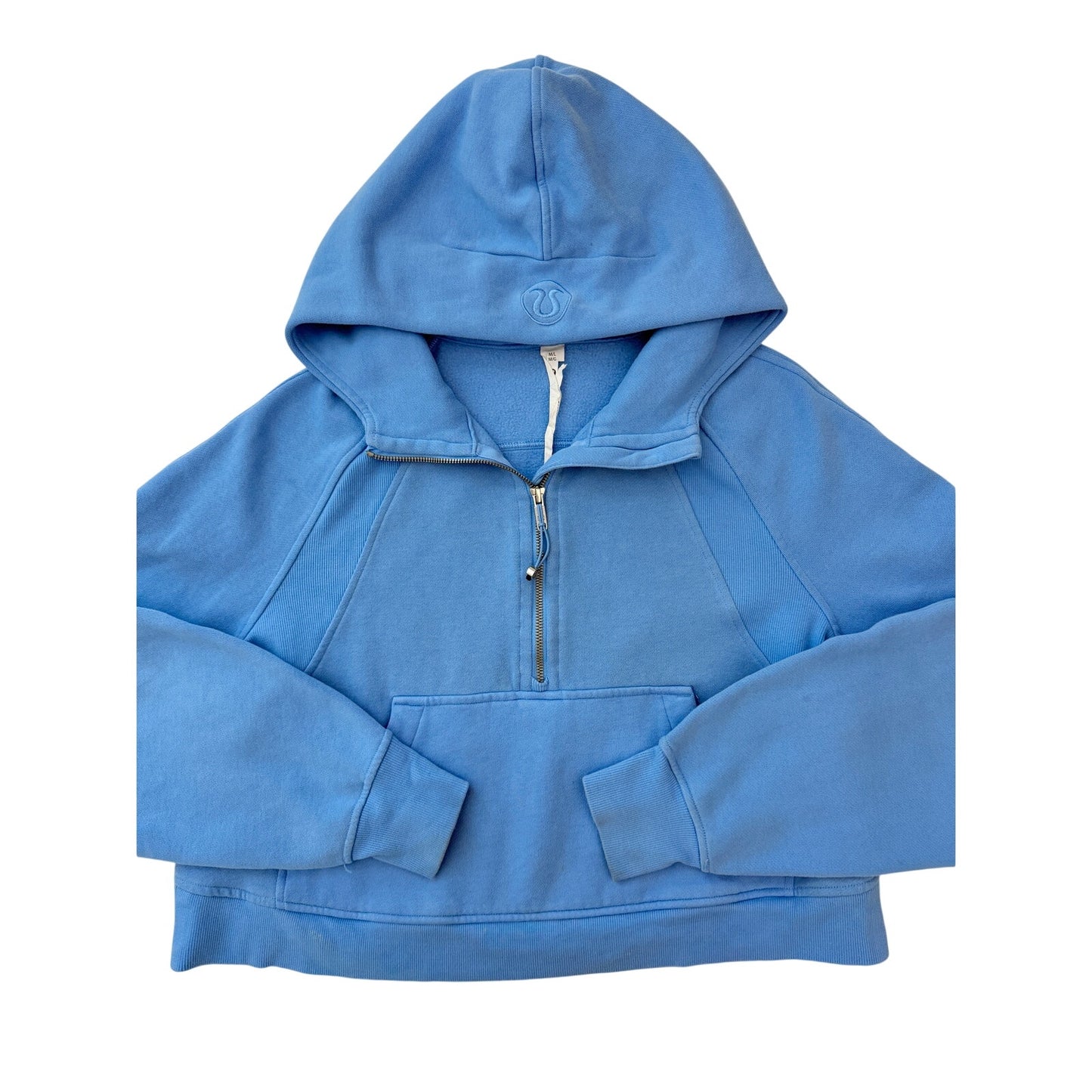 lululemon aero blue 1/2 zip scuba hoodie - size M/L